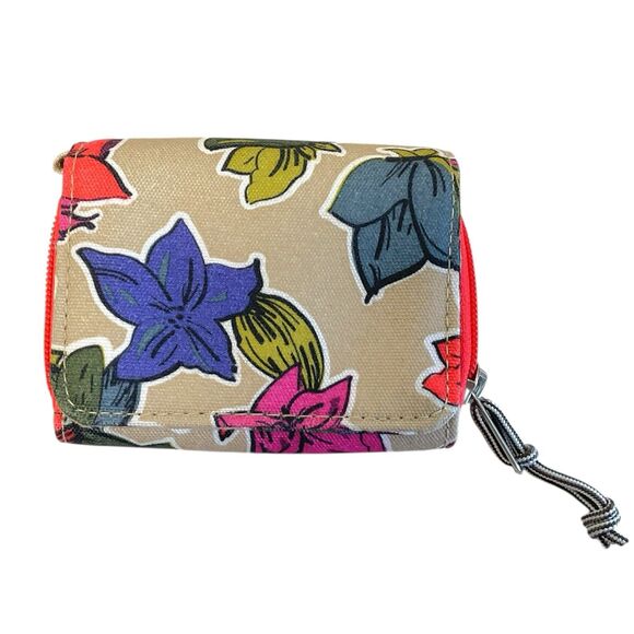 Vera Bradley RFID Lighten Up Card Wallet Case Falling Flowers Retired - Picture 1 of 4